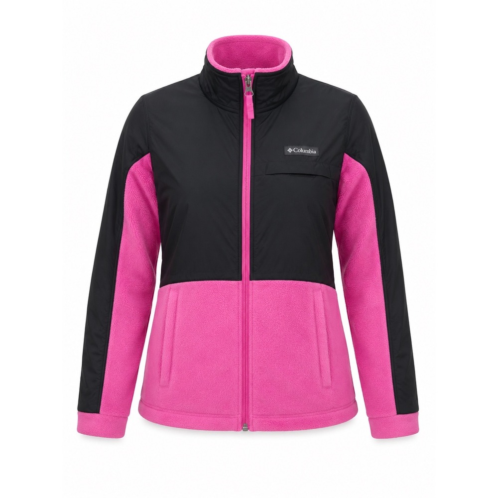 Columbia Kids Full Zip Fleece Jacket Pink Black WG1441 Size M 10/12